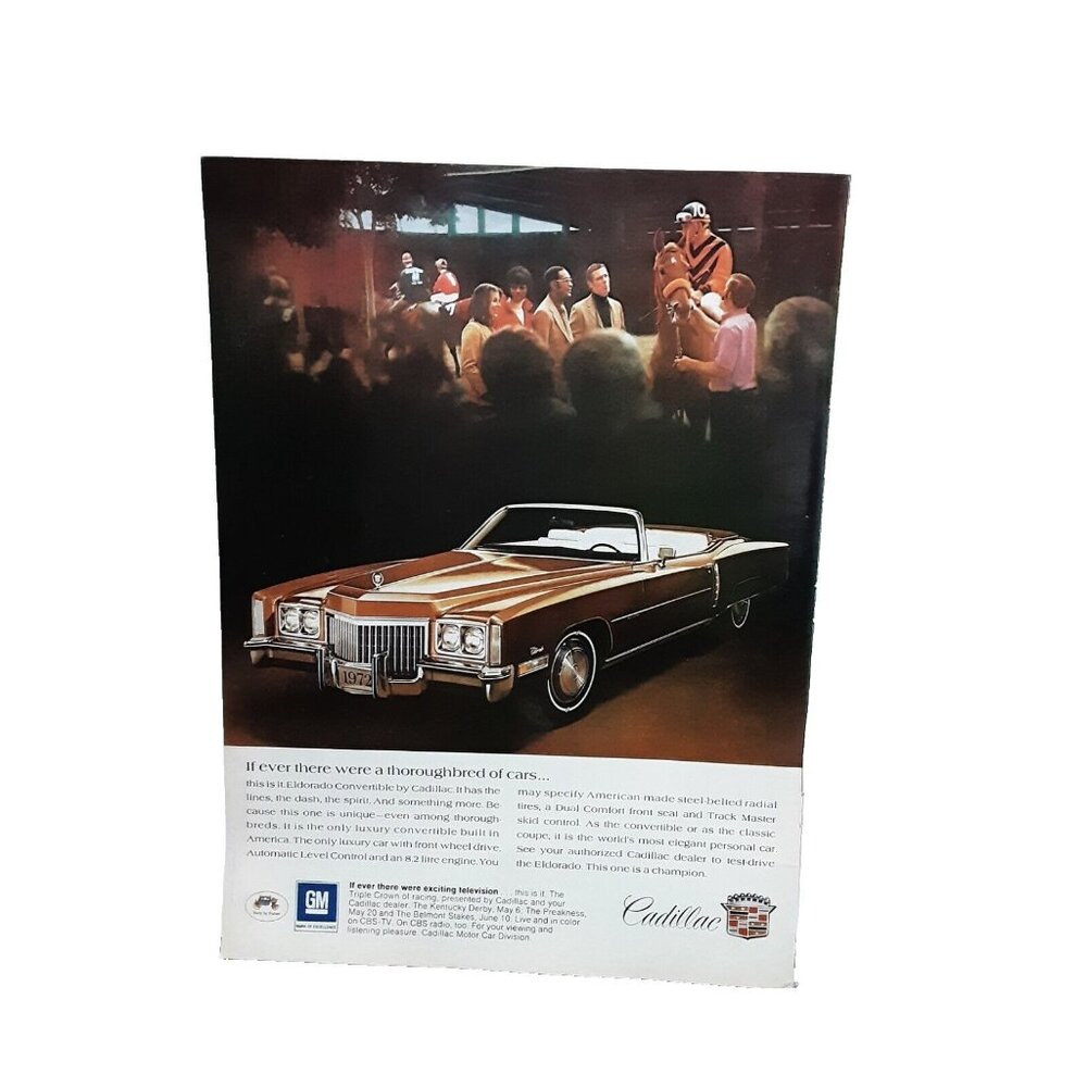 1972 Cadillac Eldorado Convertible Jockey Horse Original Print ad 70s